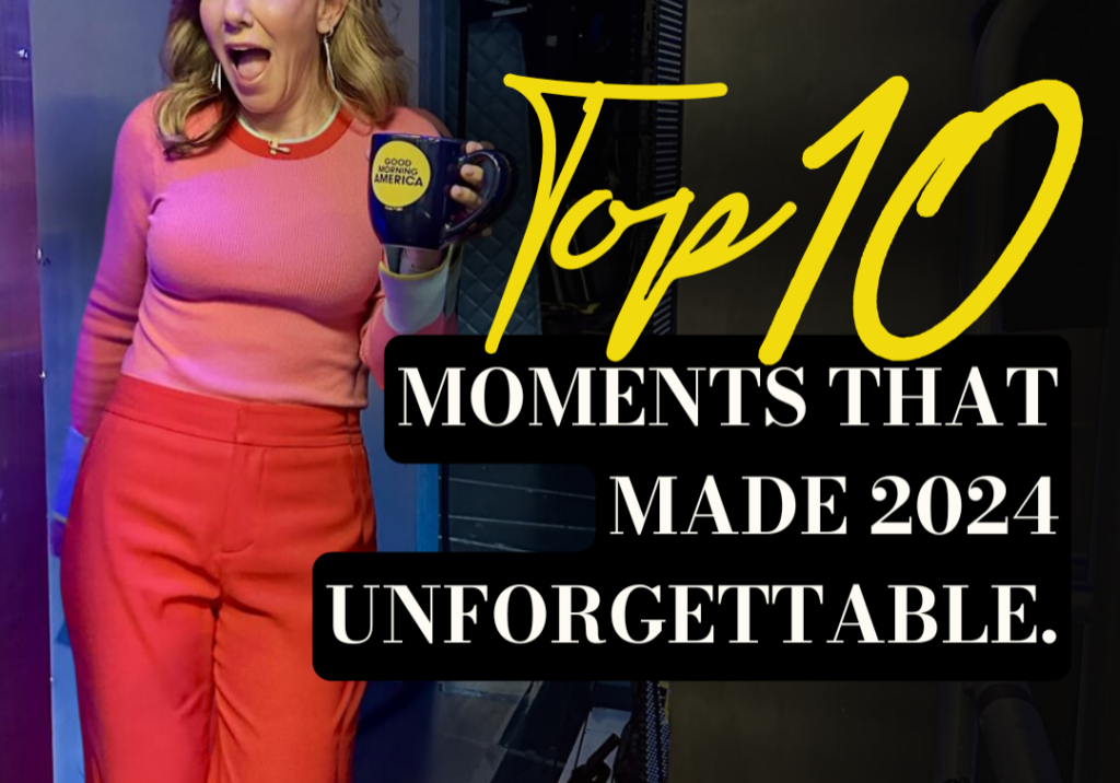 Laura Gassner Otting with text "top 10 moments that made 2024 unforgettable."